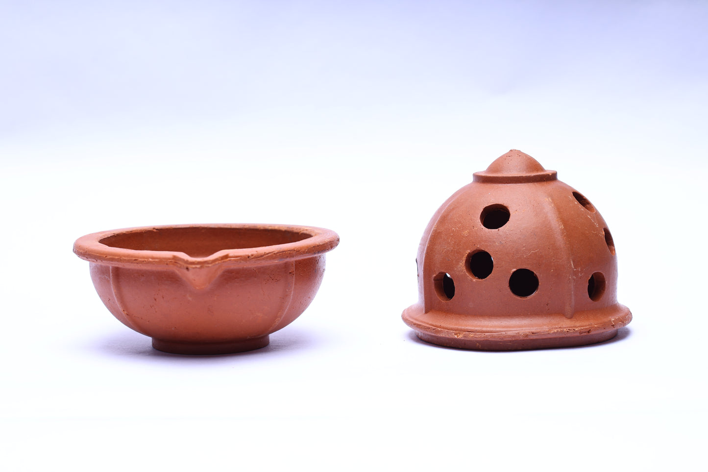 Terracotta Clay Diya Lamp with Lid / Cover – Handmade Oil Lamp for Puja & Festivals