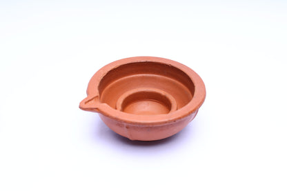 Terracotta Clay Diya Lamp with Lid / Cover – Handmade Oil Lamp for Puja & Festivals