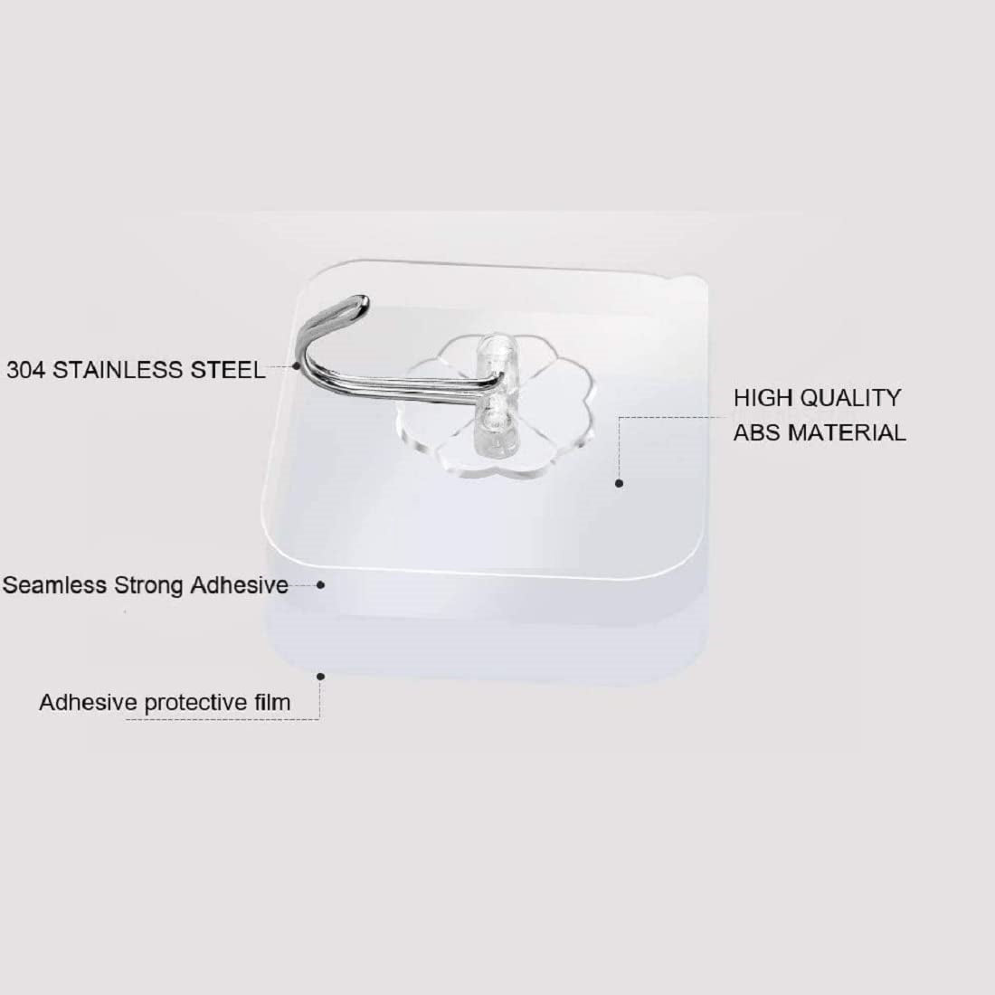 Masota Heavy Duty Self-Adhesive Wall Hooks – Damage-Free, Waterproof (Pack of 10, 15, 20 Pcs)