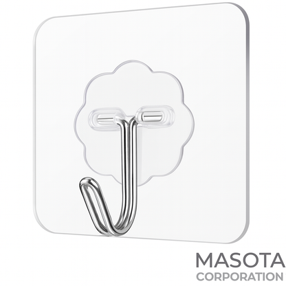 Masota Heavy Duty Self-Adhesive Wall Hooks – Damage-Free, Waterproof (Pack of 10, 15, 20 Pcs)