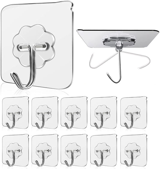 Masota Heavy Duty Self-Adhesive Wall Hooks – Damage-Free, Waterproof (Pack of 10, 15, 20 Pcs)
